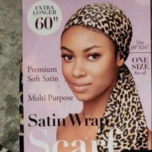 Leopard Satin Head Wrap/Scarf